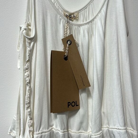 POL Boho Ivory Side Ties Top — Small - Picture 4 of 6